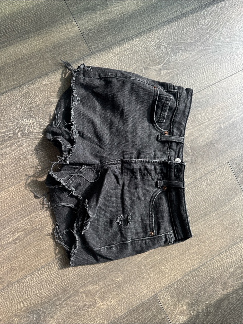 Old Navy Black Distressed Jean Shorts